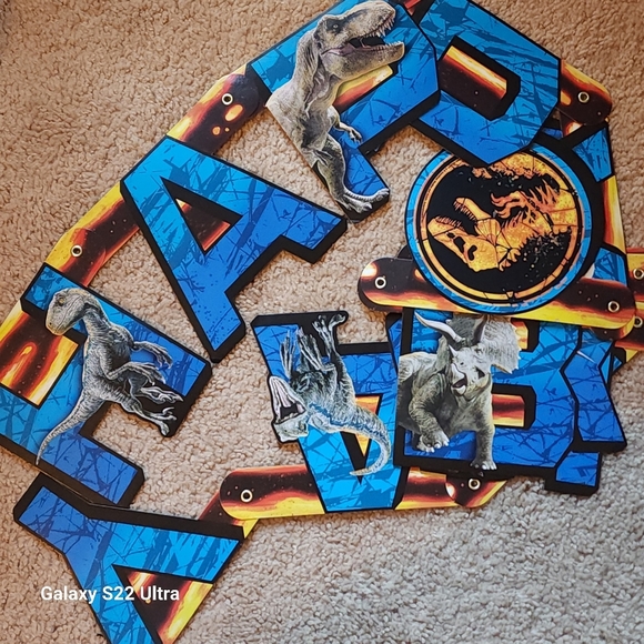 Jurassic Park/Dinosaur Party backdrop,banner,and cake topper - Picture 3 of 4